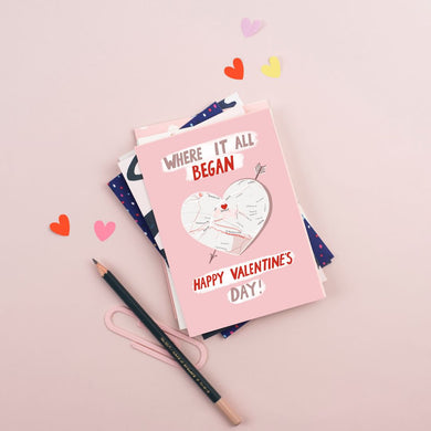 Forever Funny “Where it all began” Valentines greetings cards