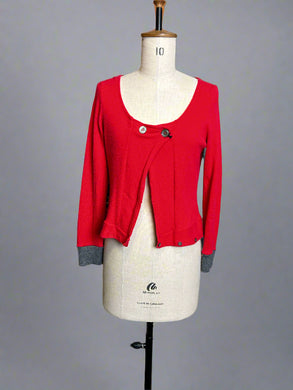 Nimpy Clothing upcycled 100% cashmere scarlet short cardigan small