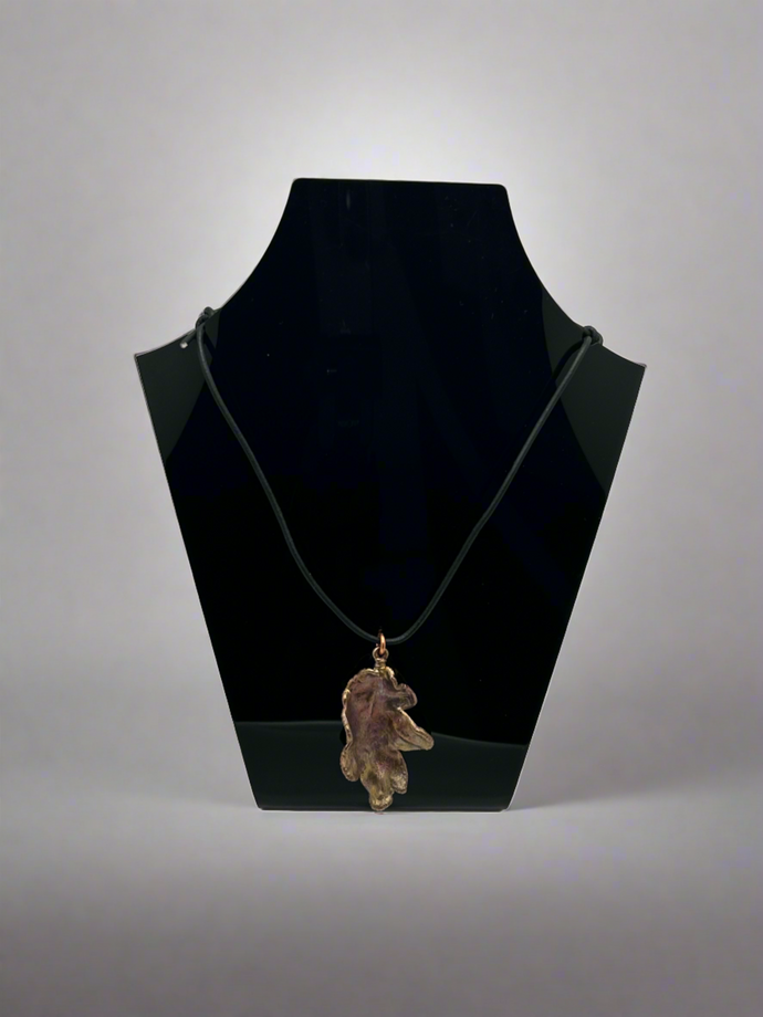 Owen Davies Cooper electroplated oak leaf pendan