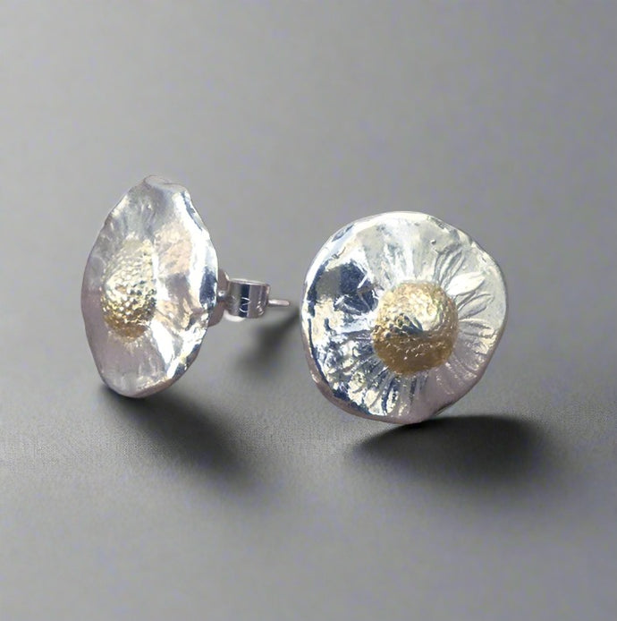 Jane Vernon Fine silver daisy studs 