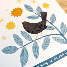 Load image into Gallery viewer, Stephanie Cole Design Blackbird singing in the dead of night  A3 print