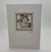 Load image into Gallery viewer, Liz Dart Stained Glass dove greetings card Stroud